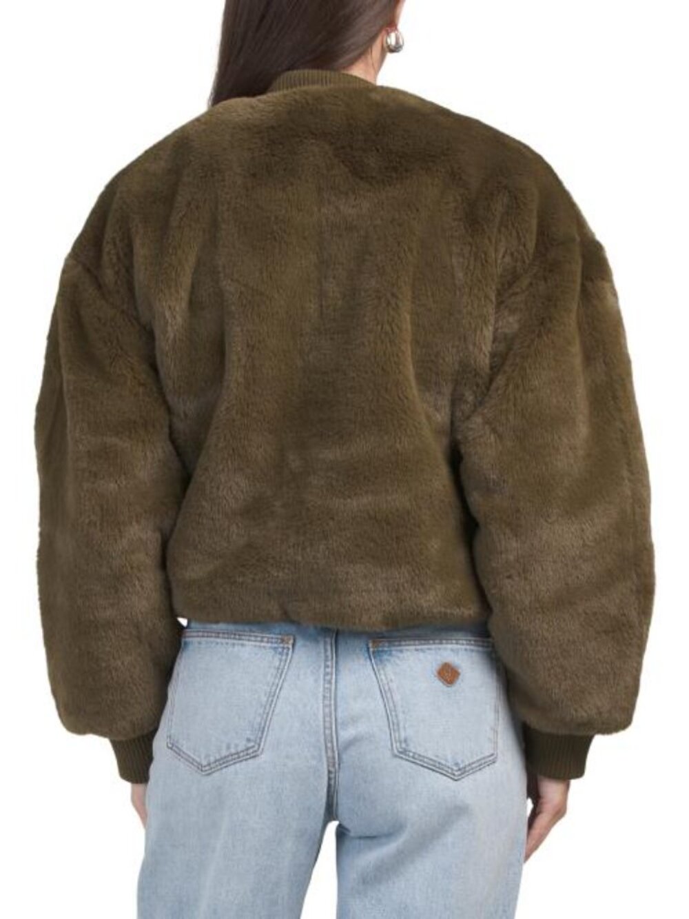 HUNTER & BROWN Faux Fur Bomber Jacket - Picture 2 of 2